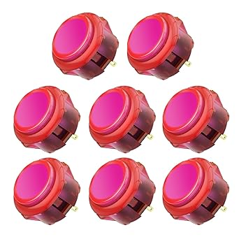 [Genuine Product Guarantee] Qanba Gravity KS Akecon Button Quiet High Durability Qanba Gravity KS (D Project (30mm x 8 pieces) boxed, 12-Clear pink)