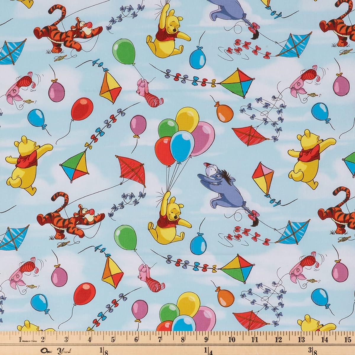 Hobby Lobby Winnie the Pooh Balloon & Kite Cotton Calico 1 Yard Piece