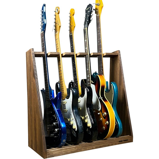WOODWORKS Made in Japan Guitar Stand for Electric Guitar, 5 Pieces (Brown)