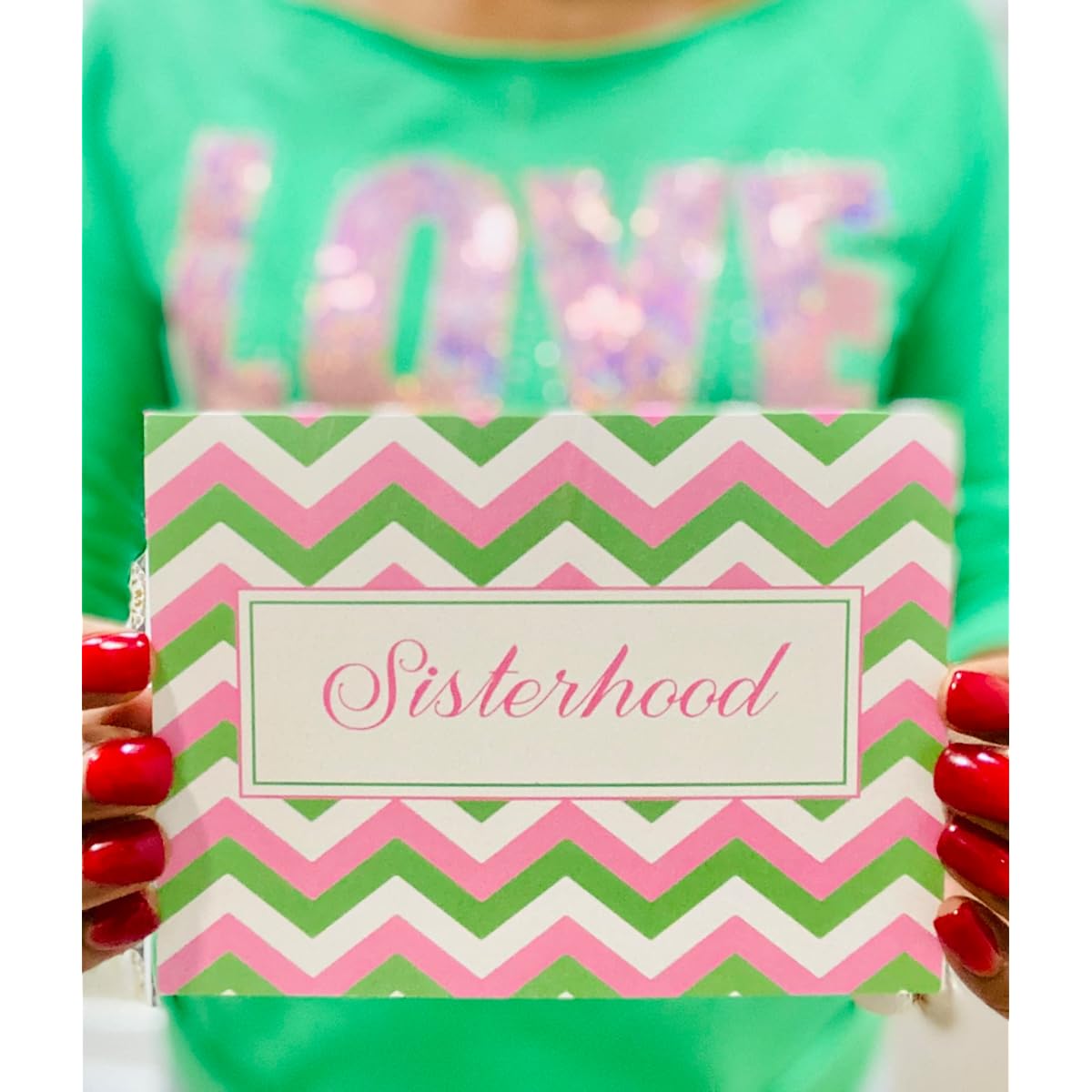 20 Sisterhood Note Cards Pink and Green | Sorority Inspired | Blank Inside