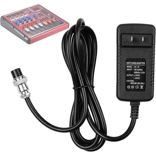 Audio Mixer Power Adapter F4/F7/CT4-16 Universal 2-16 Channel Professional Sound Mixing Console Board 15VDC 4 Pin Hole Connector for Home Karaoke Sign and PA System