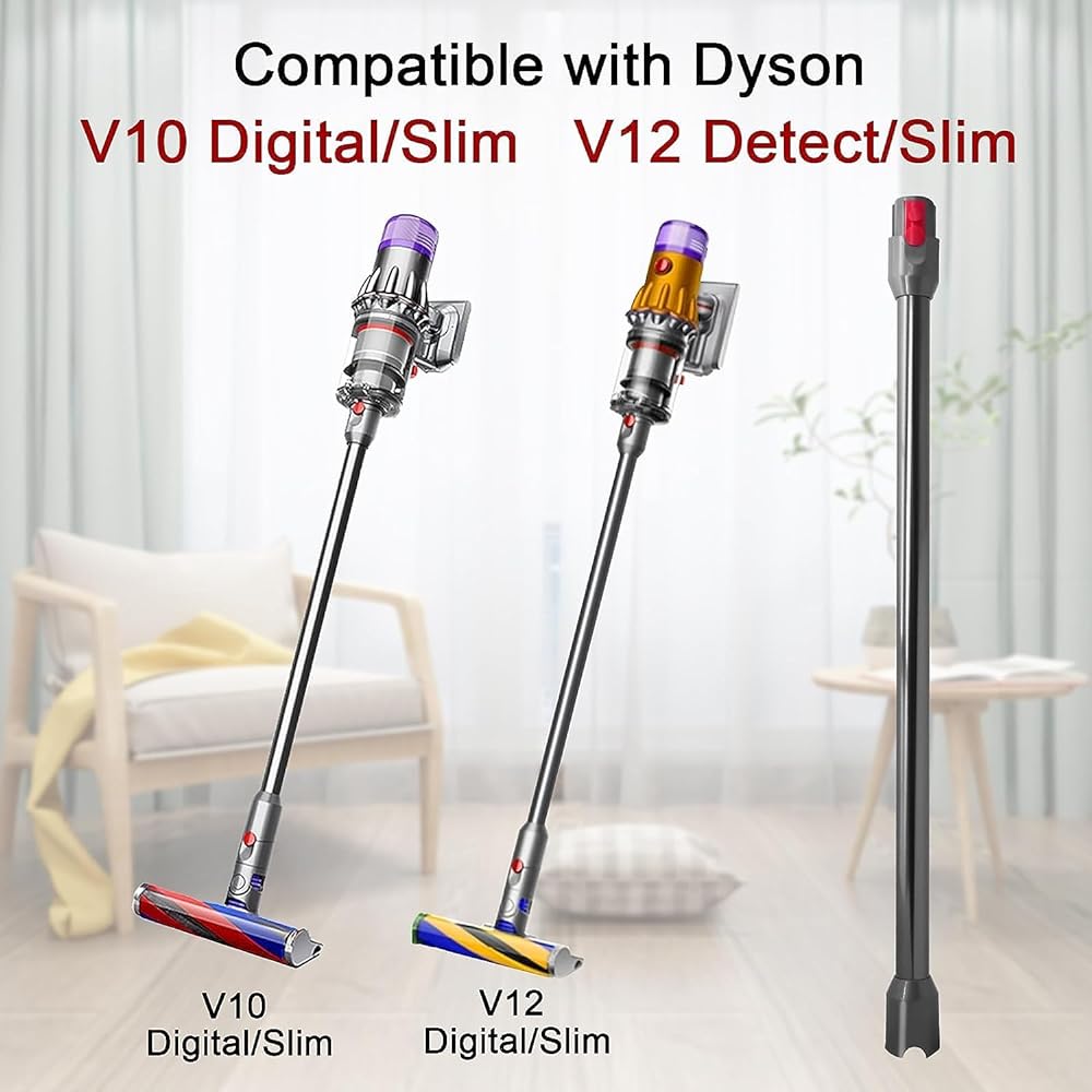 KIOMOKI Digital Slim V12 Detect Slim Extension Long Pipe for Dyson Dyson V12 Detect Slim Extension Long Pipe SV30 ABL/SV20 FF N/SV18 FF PRO/SV18 FF N/SV18 FF ENT N/SV46SU Extension Long Pipe for V10 slim Compatible Part Number :971033-01