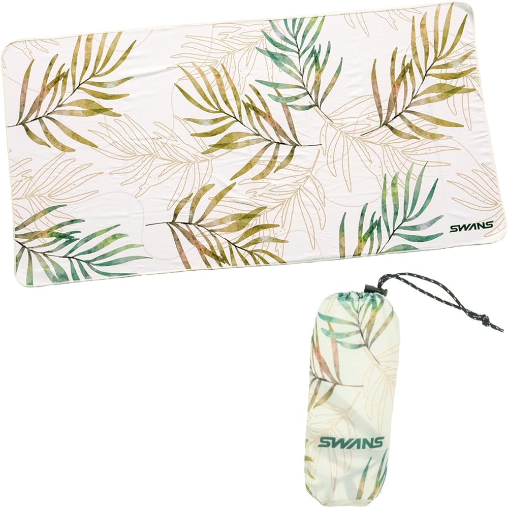 SWANS Swimming Swim Towel Quick Dry Water Absorbent SA-4S LEAF BR Chamois Towel Swimming Pool Gym Microfiber 160 x 80cm Bath Towel Size