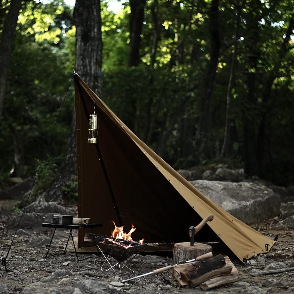 [Out of print] asobito Bonfire Gunmaku Various colors Flame retardant Water repellent 100% natural cotton material Tarp Tent Connectable Bonfire Bushcraft Camping Outdoor [Natural materials x Flame retardant x Water repellent]