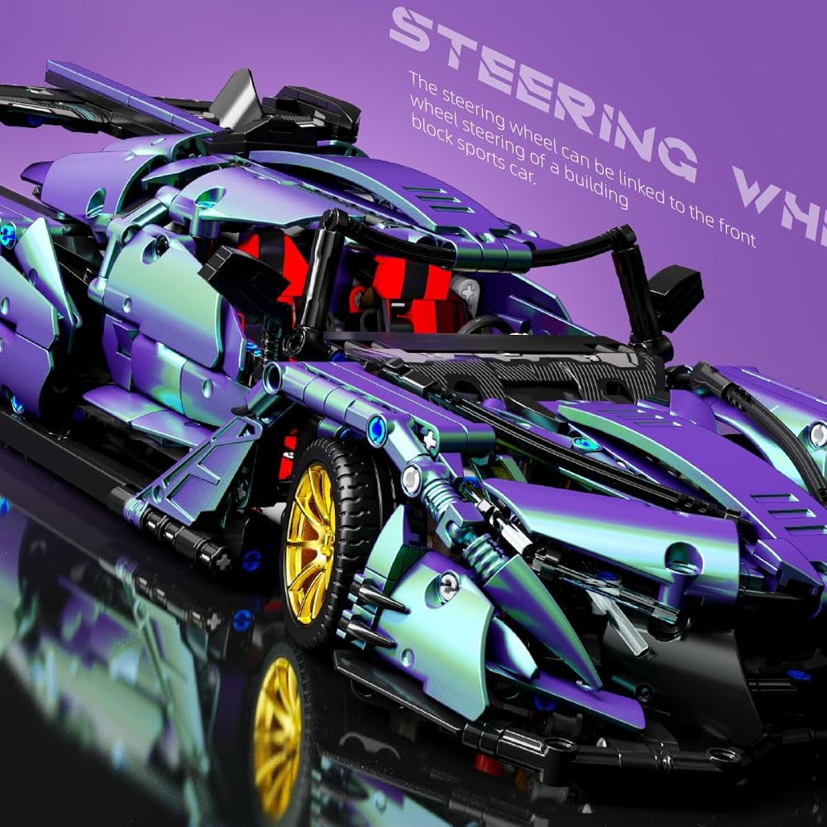 Mesiondy Adult Sports Challenging Racing Car Building Blocks Kit 1:14 Car Model MOC Construction Set DIY Toys for Boys Ages 12+