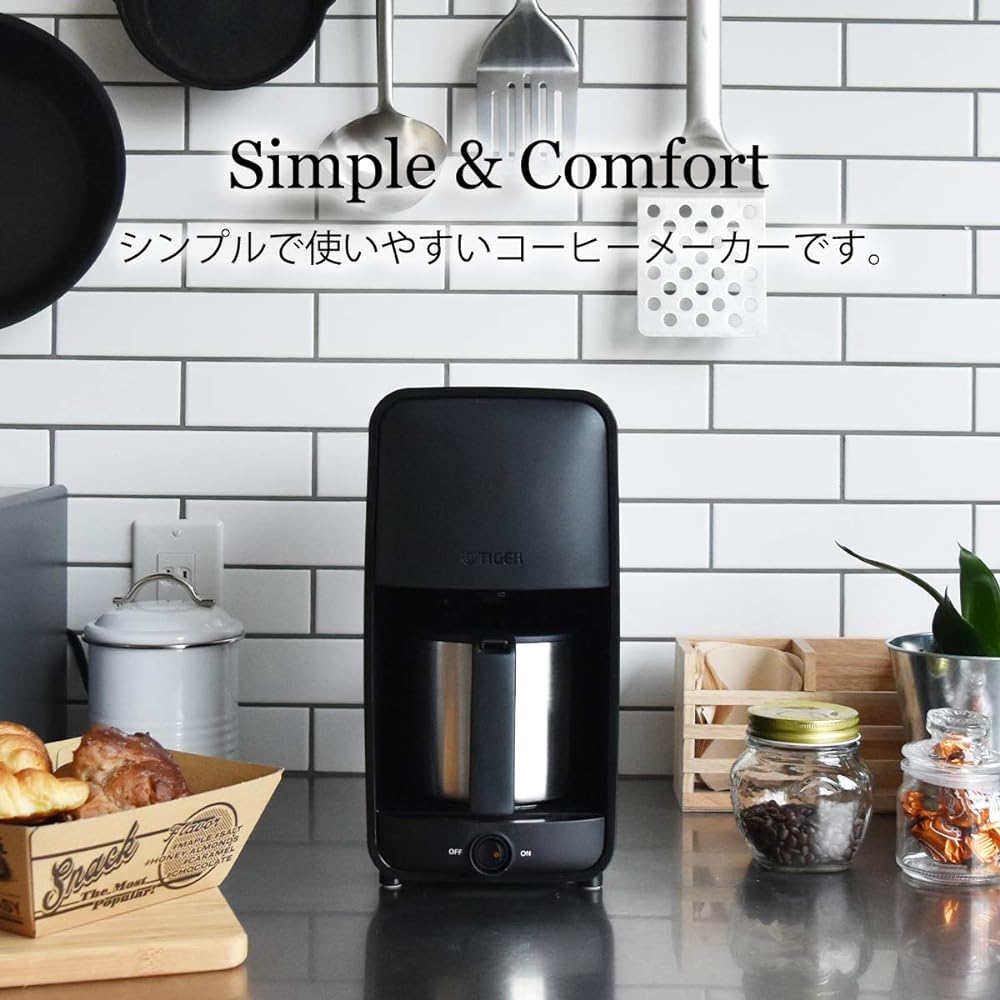 TIGER Coffee Maker Shower Drip Type 0.81L 6 Cups Black ADC-N060K