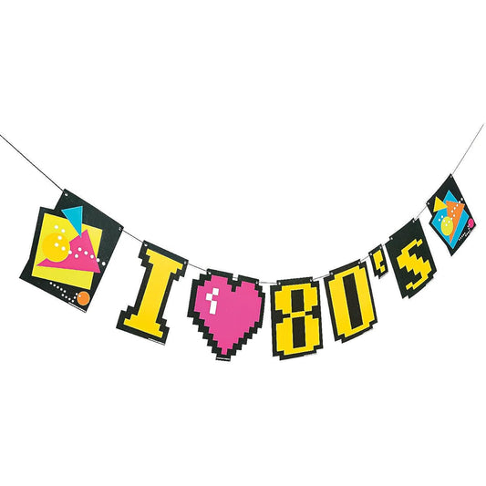 80's Party Garland 9ft Long I love the 80's Party Decorations