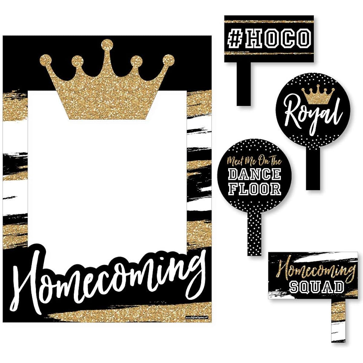 Big Dot of Happiness Hoco Dance - Homecoming Photo Booth Picture Frame and Props - Printed on durable material