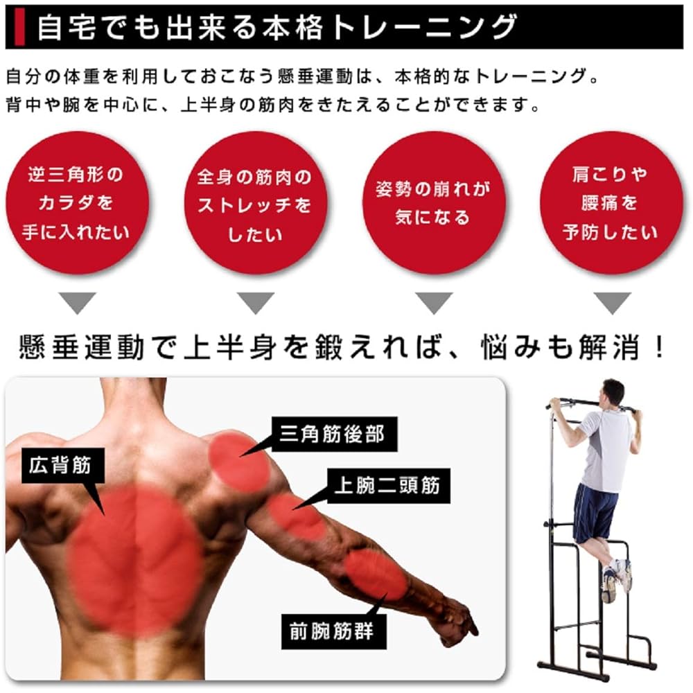 ALINCO Hanging Health Device, Pull-up Machine, Pull-up Equipment, Muscle Training, Back Muscles, Abdominal Muscles, Pectoral Muscles, Pull-up Bar