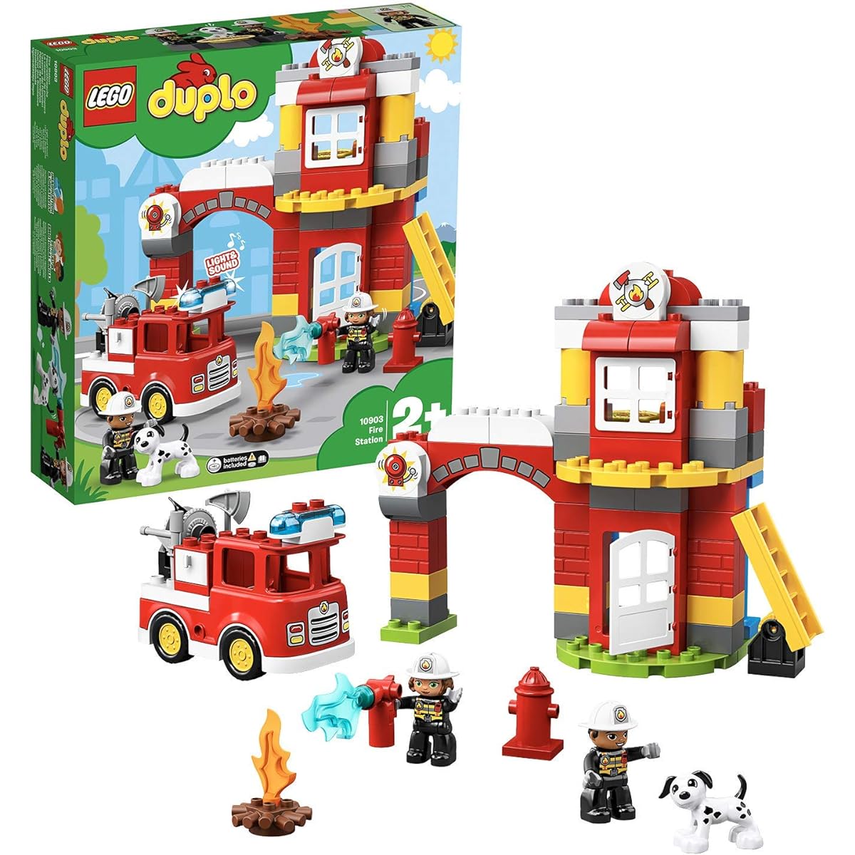 LEGO Duplo Lights Up! Sounds! Fire Engine and Fire Station 10903