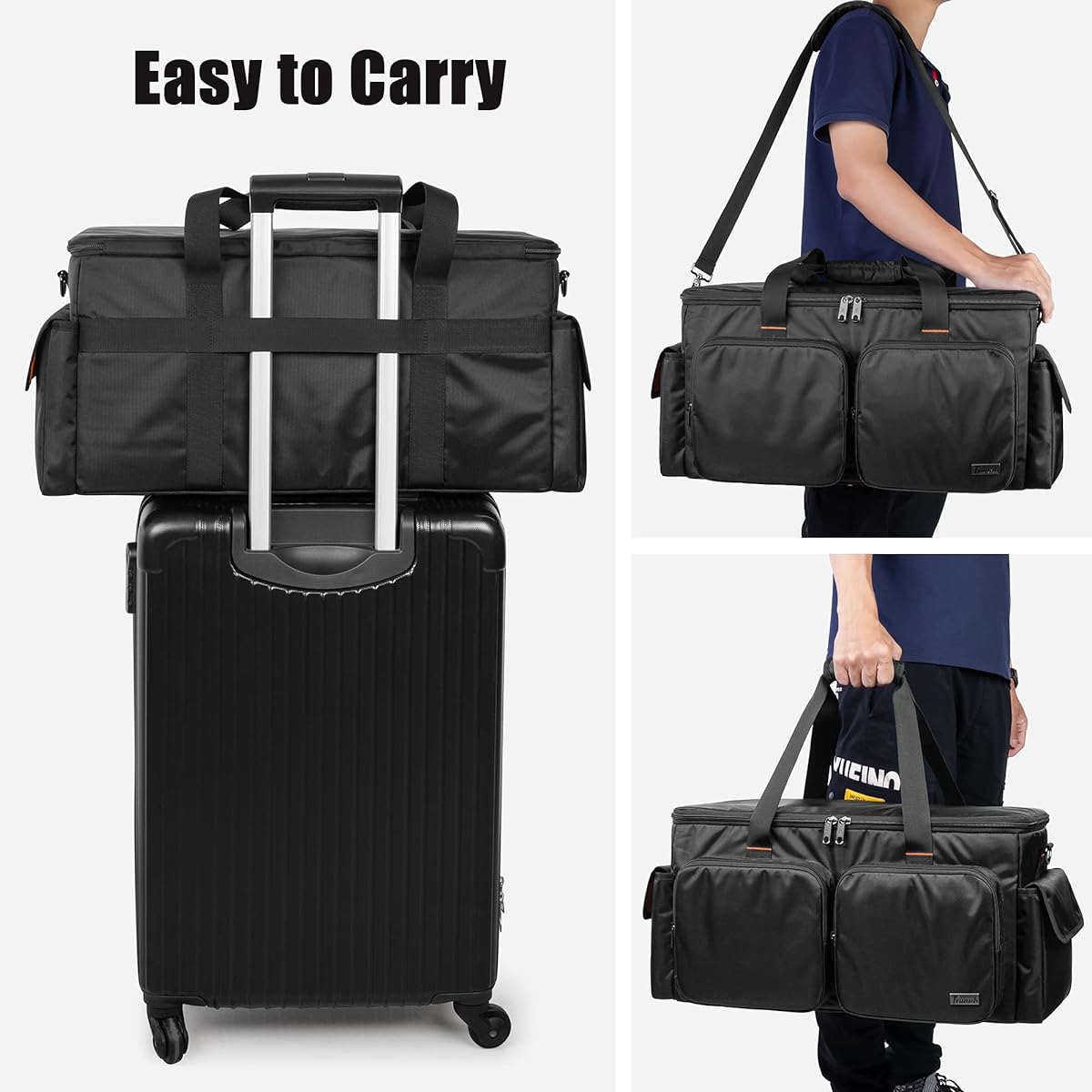 Trunab DJ Cable File Bag with Removable Padded Bottom and Dividers, Travel Gig Bag for Professional DJ Gear, Instruments and Accessories