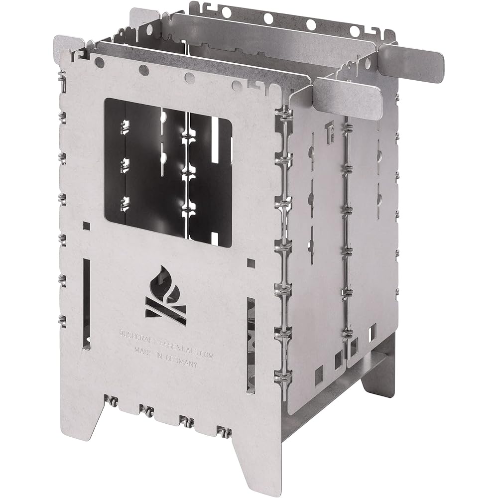 Bushcraft Essentials Outdoor Cooker Bush Box XL Titanium Fire Stand
