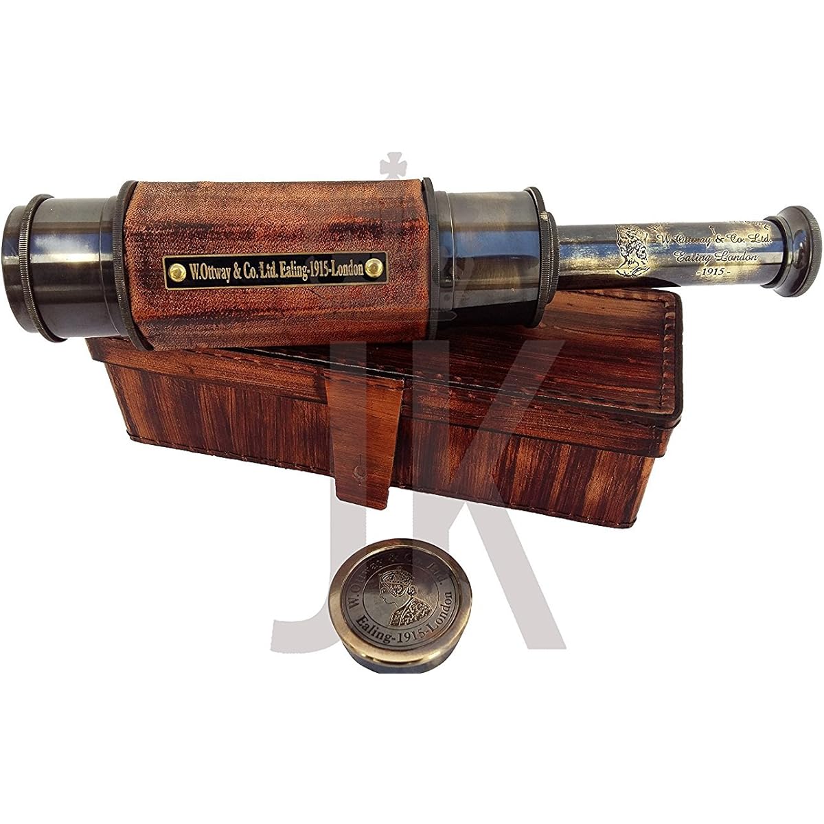 Nautical Handheld Pirate 24 Inch Brass Telescope with Case, Hexagon Style Spyglass Gift for Everyone (24 Inch, Ealing- London) Magnification High Power...
