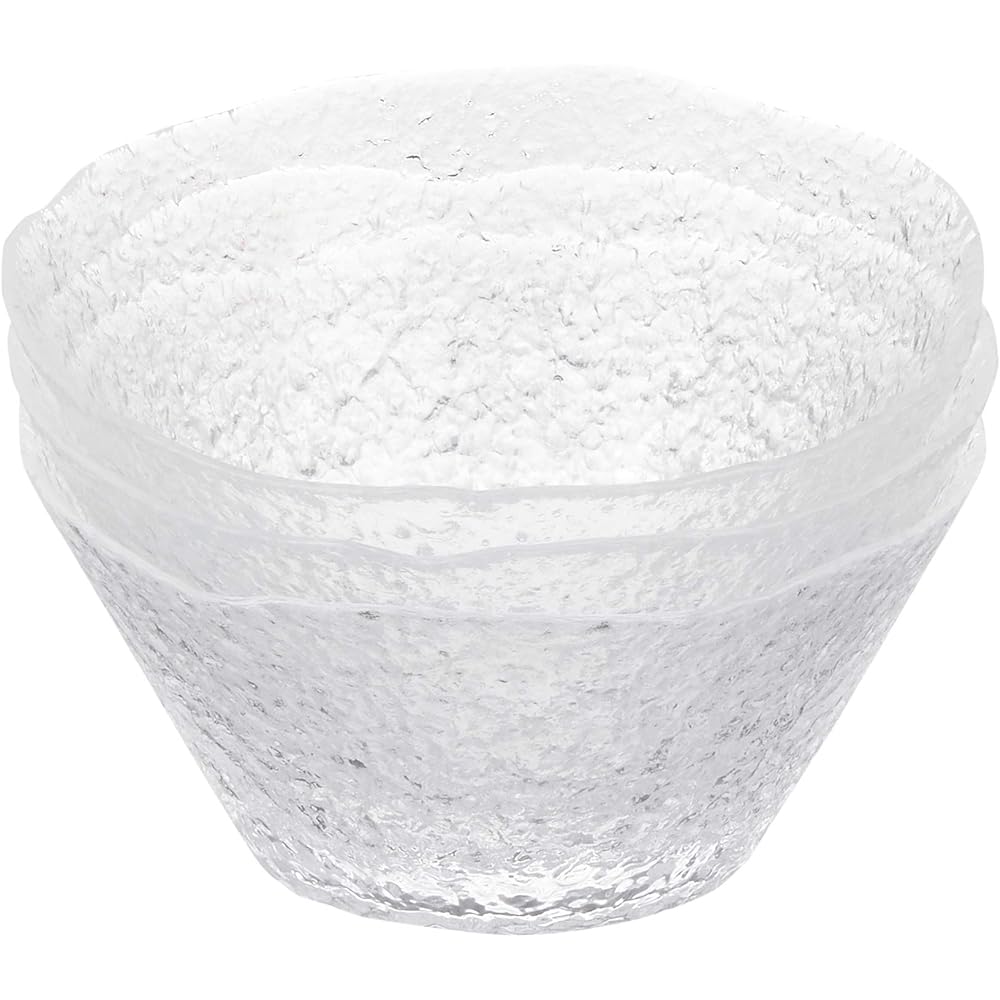 Adelia Small Bowl, Clear, Max. 11.9 x Height 5cm, Tsugaru Vidro, First Snow, Small Bowl, Clear, Set of 6, Made in Japan F-77660