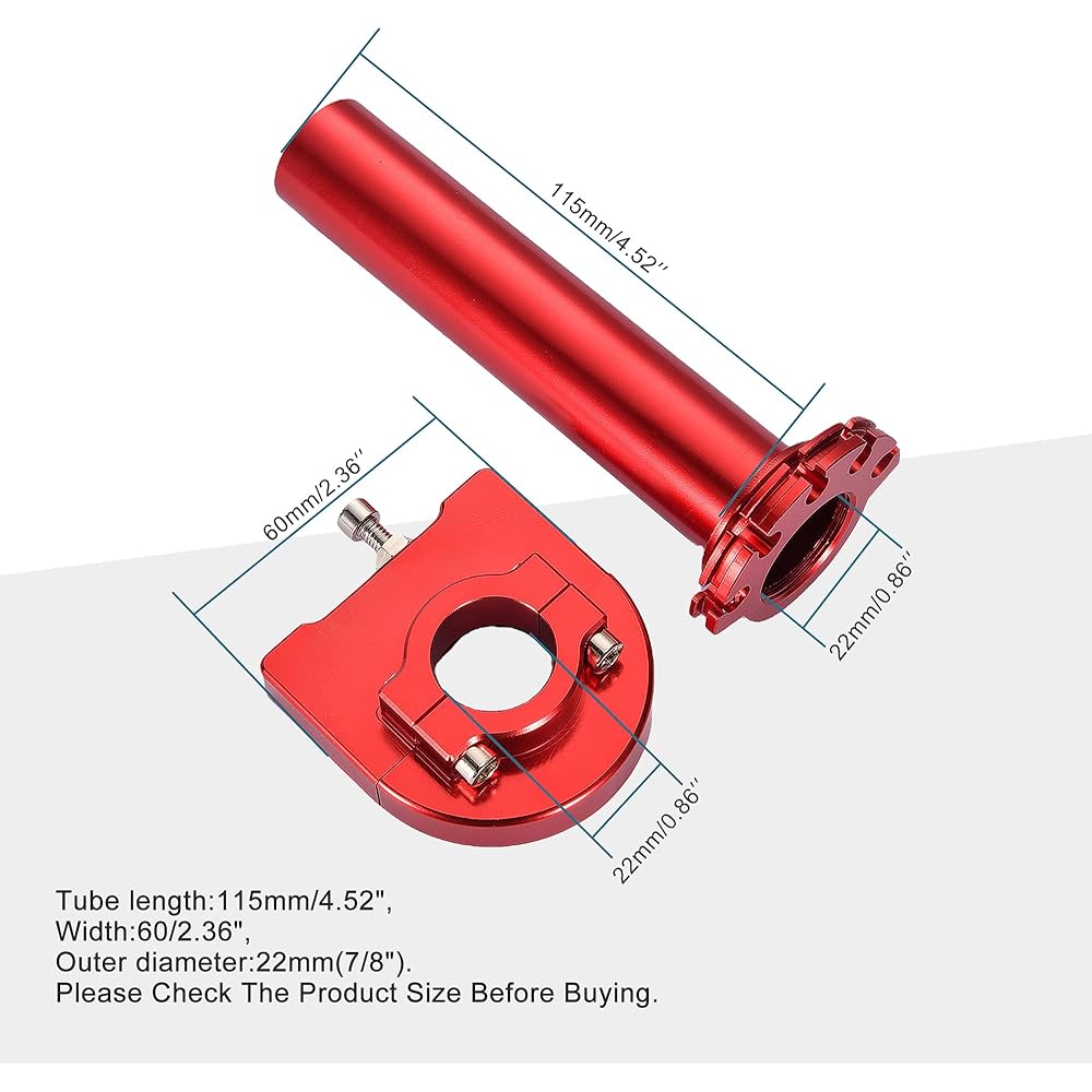 Goofit Aluminum Performance Hand Grip Throttle Tube Twist Clamp Lever for 50cc 70cc 90cc 110cc 125cc Honda Sport Motocross Dirt Bike Scooter Red E033-302