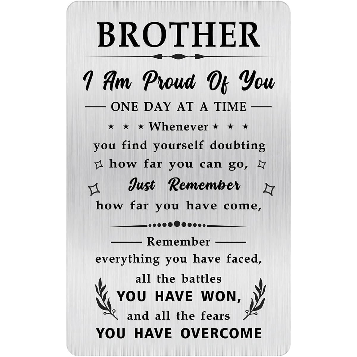 Alotozo Sobriety Gifts for Brother Men - Sober Wallet Card Insert for Men - AA Recovery Sobriety Gifts - Men's Alcoholism Anonymous Keepsake