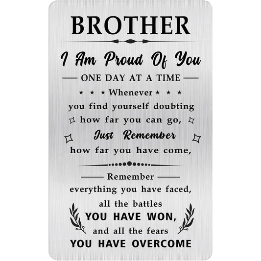 Alotozo Sobriety Gifts for Brother Men - Sober Wallet Card Insert for Men - AA Recovery Sobriety Gifts - Men's Alcoholism Anonymous Keepsake