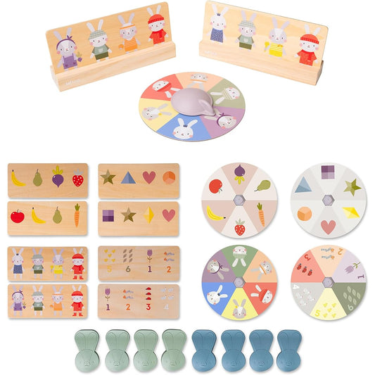 Taf Toys My 1st Bunny Bingo Game - Educational Toddler Game for Fine Motor Skills, Color Recognition & Counting Ability - Perfect for Family Game Night, Kids Learning Montessori Learning Activities