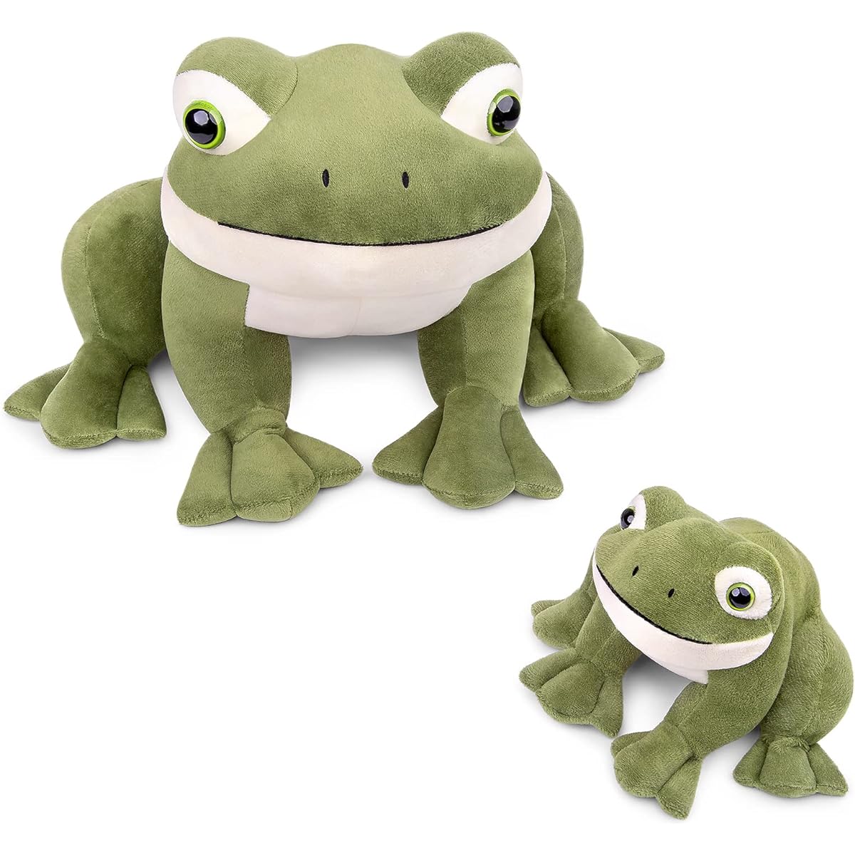 Little Heart Super Cute Lifelike Big Green Frog Plush Toy 15.74 Inch Cute Realistic Super Soft Stuffed Animal Gift for Kids of All Occasions and Ages Home Decor Pillow