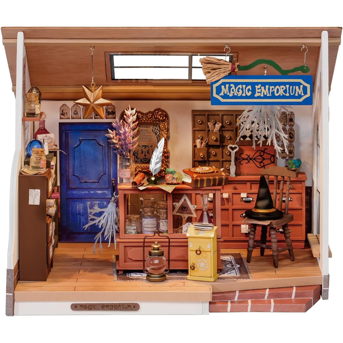 Rolife DIY Miniature House Kit Magic House Tiny House Kit for Adults Mini House Making Kit with Furniture Halloween/Christmas Decoration/Gift for Family and Friends (Kiki's Magical Emporium)