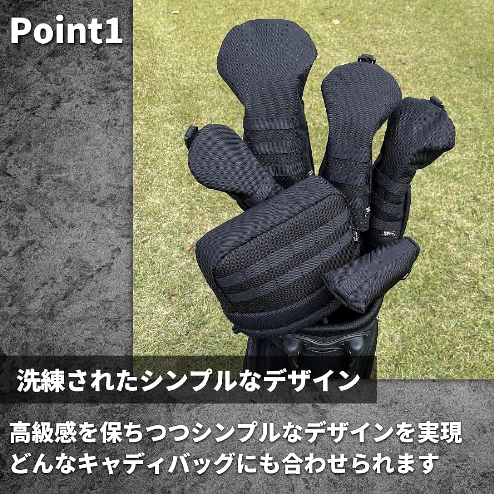 &THREEX Golf Head Cover CORDURA Ballistic Nylon Cordura Driver Fairway Wood Utility Black Navy Khaki Gray