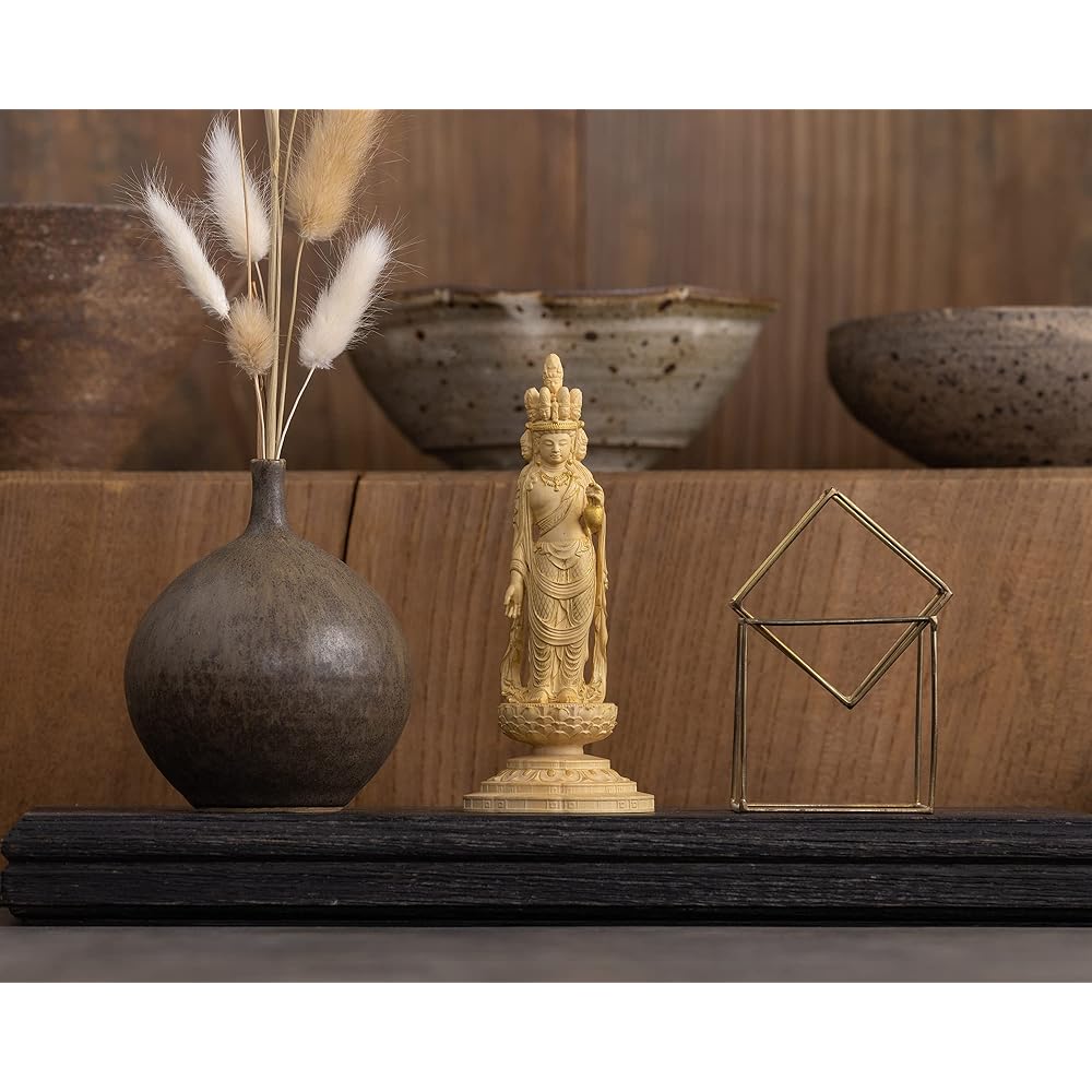 Tiny Buddha Eleven-faced Kannon - 12.5cm Kogenji type (Wooden: Boxwood, gold clay finish)_Kanzeon Bodhisattva Statue Figure Wood Carving Ornament (GSB Jyuichimenkannon KGZ