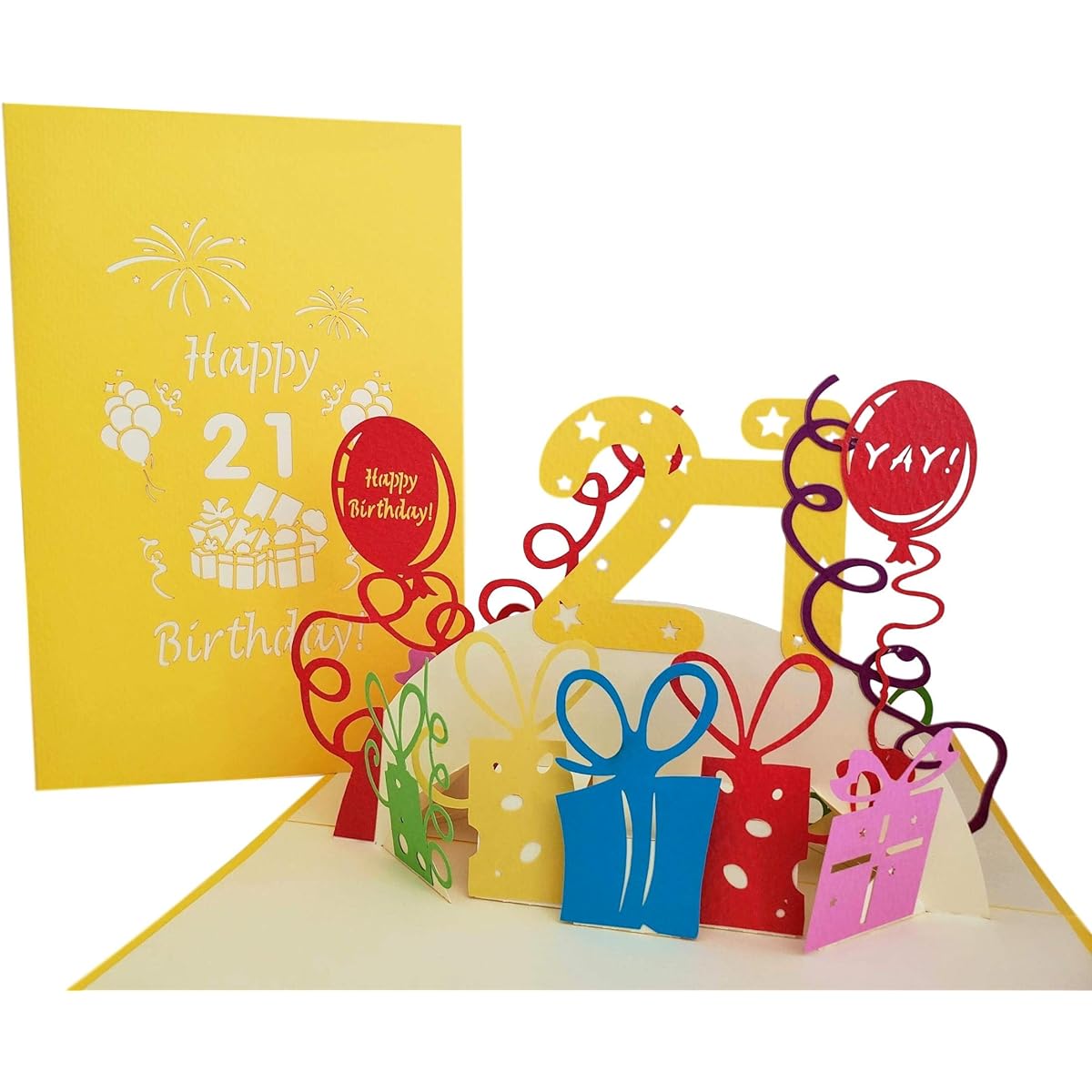 iGifts And Cards Happy 21st Birthday 3D Pop Up Greeting Cards – 21 Awesome Balloons Unique Festive Cool Feliz Cumpleaños