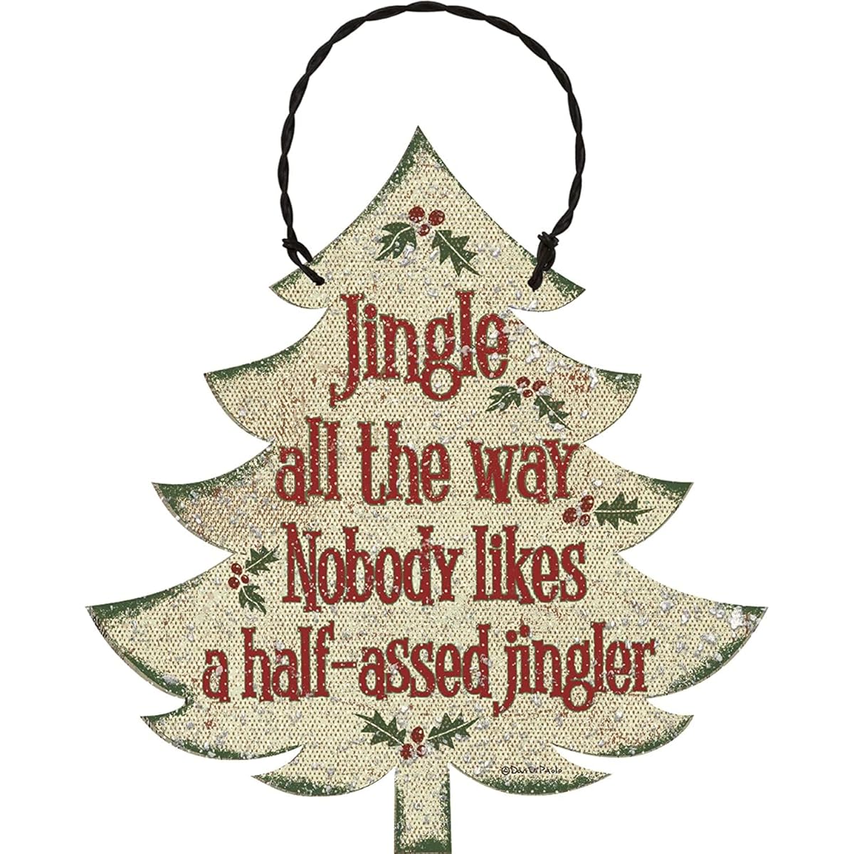 Primitives by Kathy 107921 Jingler Hanging Ornament, 3" Tall, Multicolor