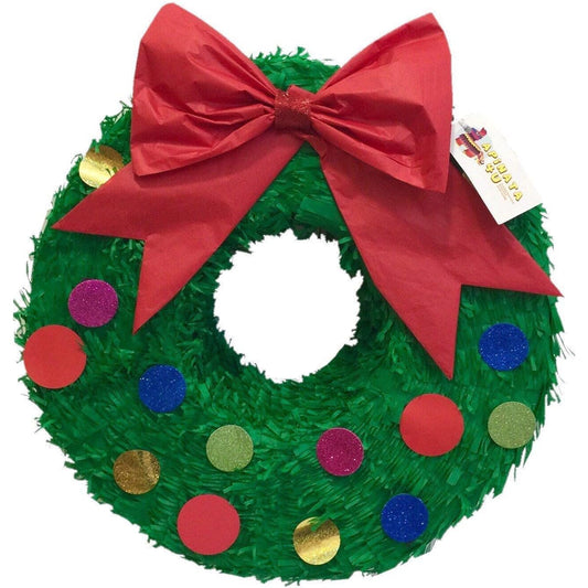 APINATA4U Christmas Wreath Pinata 16" with Glitter Accents