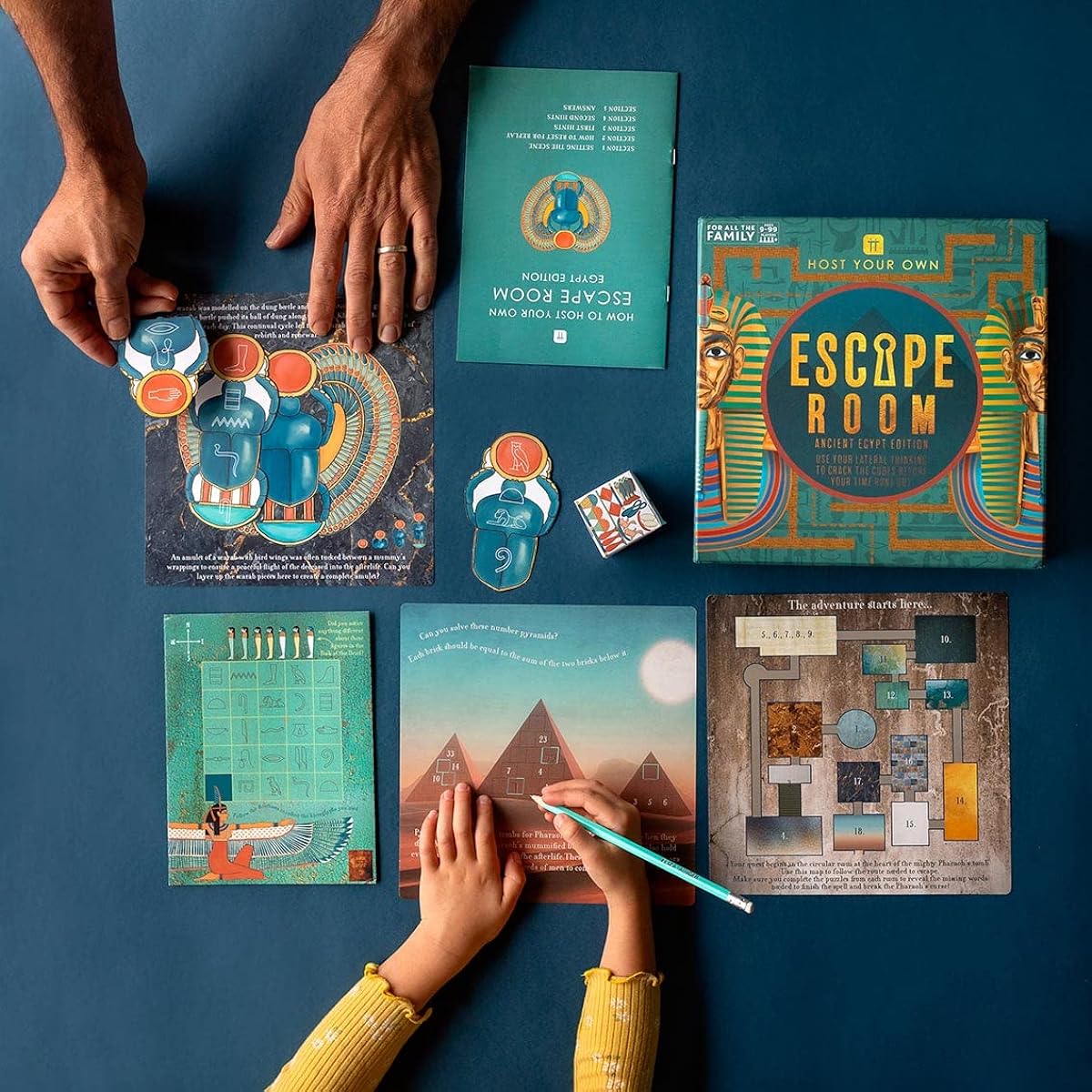 Talking Tables Egyptian Theme Escape Room Game for Kids | Solve unique puzzles and codes to escape the Pharaoh's curse | Interactive Family Game Night Ages 9+ 2+ Players Birthday Party