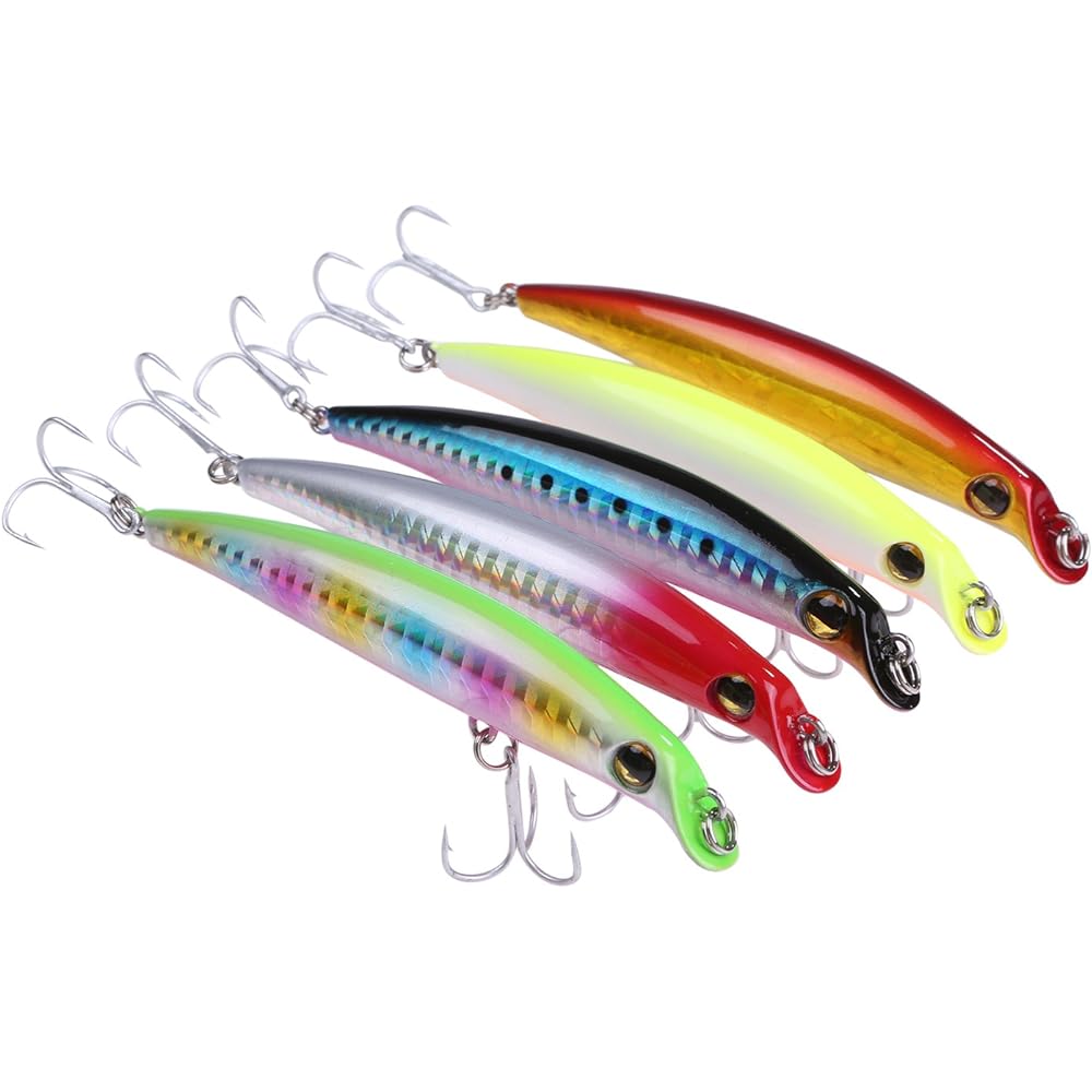 Seabass Floating Lipless Minnow Lure Flounder 95mm 8g Set of 5