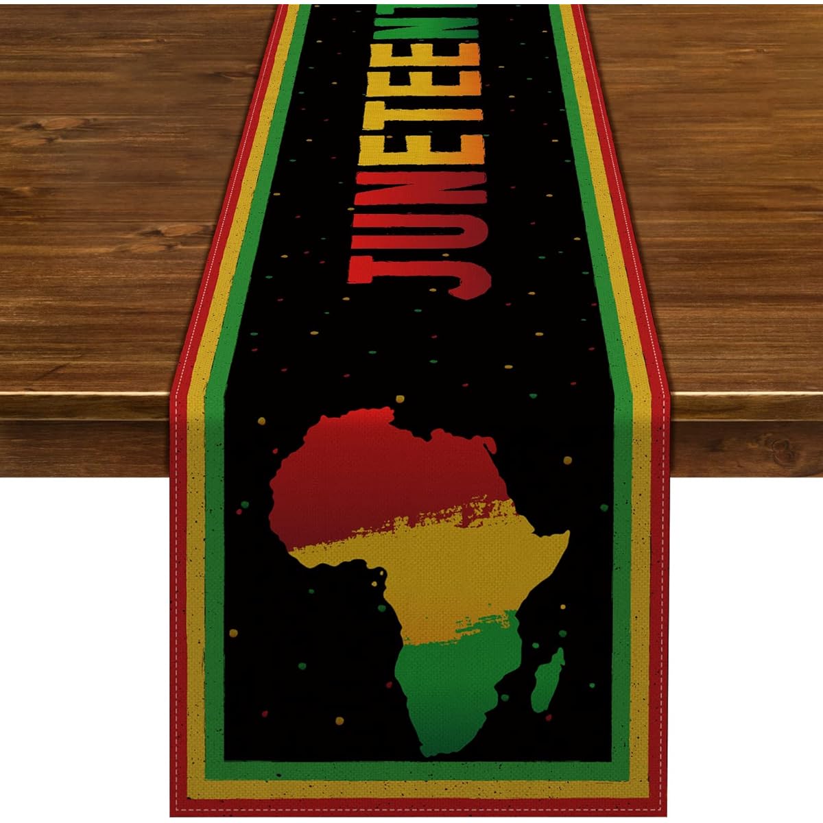 Juneteenth Table Runner Rustic Linen African American Independence Day Party Dining Room Kitchen Table Indoor Outdoor Decor