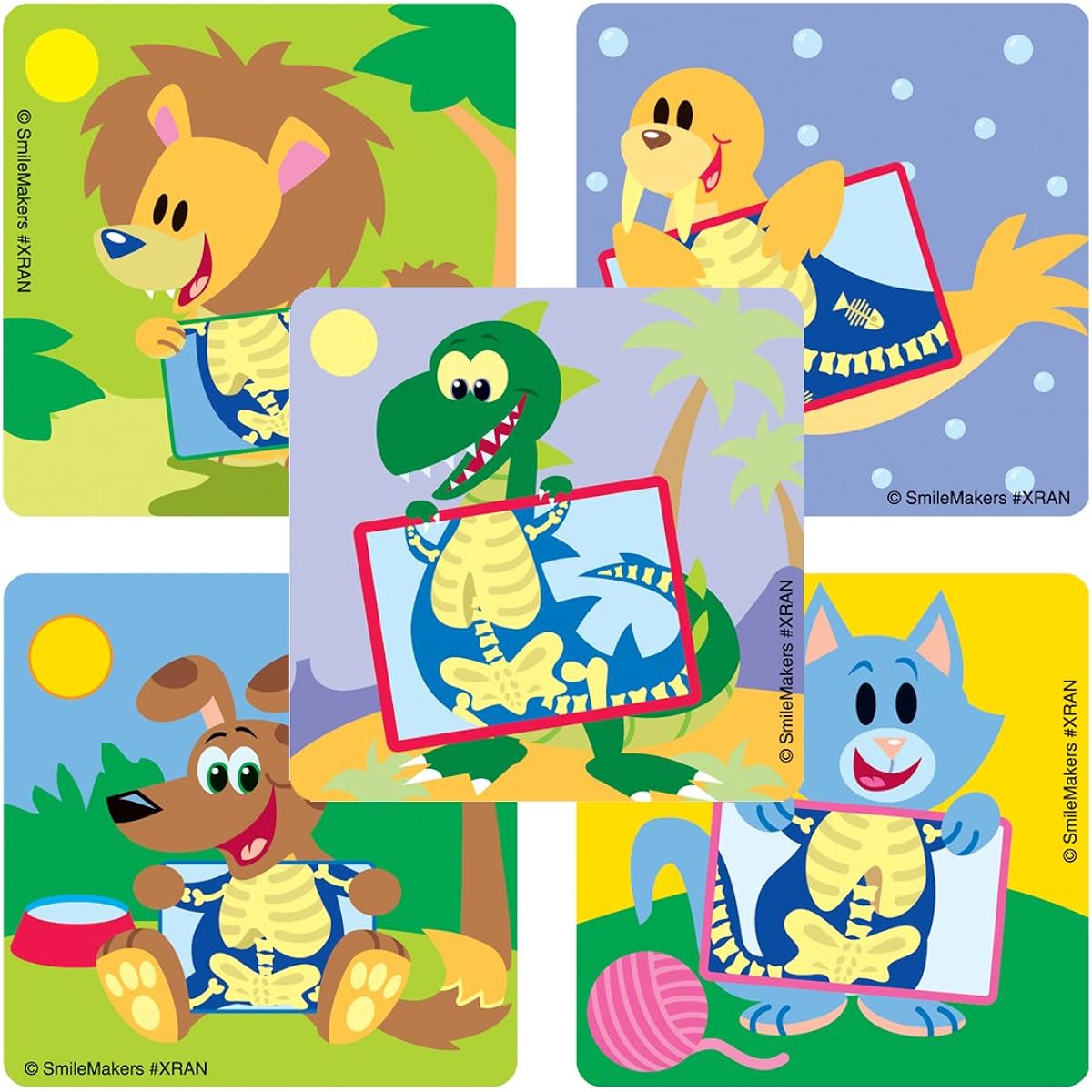 SmileMakers Glowing X-Ray Assortment Stickers - Prizes and Giveaways - 75 Stickers per Pack