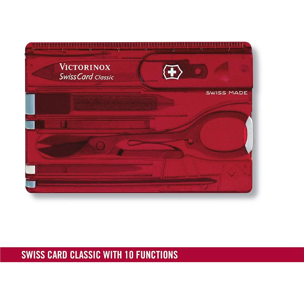 VICTORINOX Swiss Card Classic All 3 Colors Multifunctional Stationery Stationery Scissors Ballpoint Pen Included Swiss Made Multitool with 10 Functions Design Award Winning Small Compact [Domestic Genuine Product]