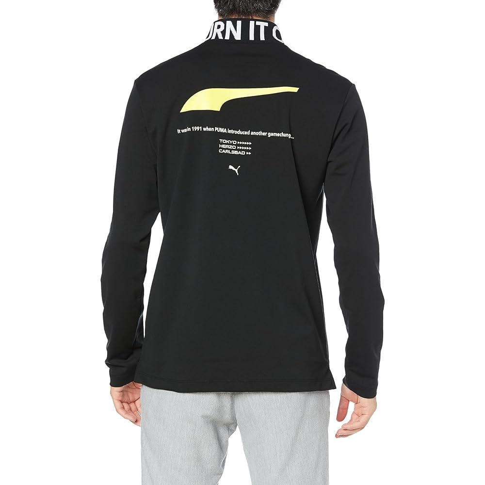 [PUMA] Golf Shirt Golf Stretch Smooth Slogan Logo LS Mock Neck Men's