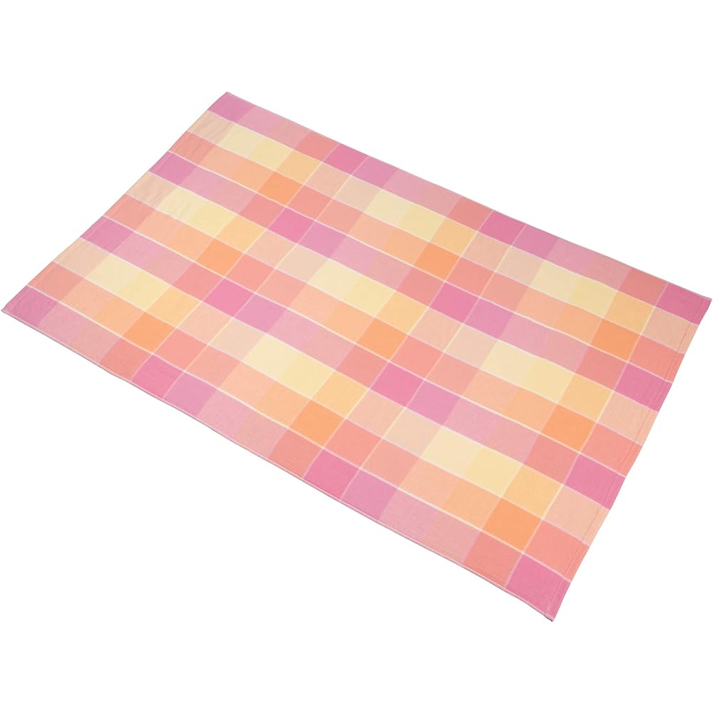 nishikawa [Nishikawa] Imabari Towel Body Towel (90X140cm) 100% Cotton Gauze & Pile Reversible Soft and Fluffy for Everyday Use to Going Out Checked Imabari Gauze of Happiness Made in Japan Pink TT51502001P