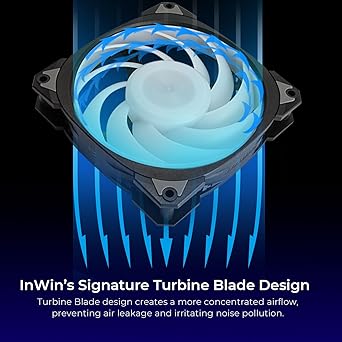 InWin Neptune AN120-3PK 120mm PWM ARGB Fan Triple Pack Customizable Lighting Static Pressure 5V-3 Pin Addressable RGB Motherboard Sync 5V-3 Pin Up to 2200PWM Black [ Neptune AN120 ]