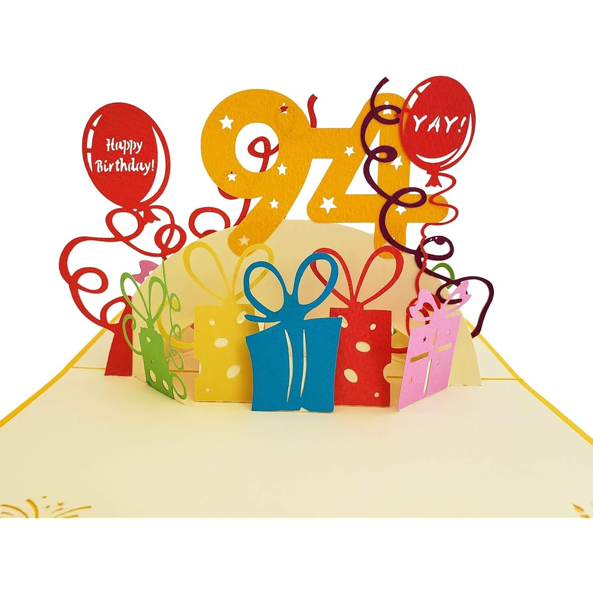 iGifts And Cards Happy 94th Birthday 3D Pop Up Greeting Card 94 Awesome Balloon Unique Celebration Cool Feliz Cumpleaños