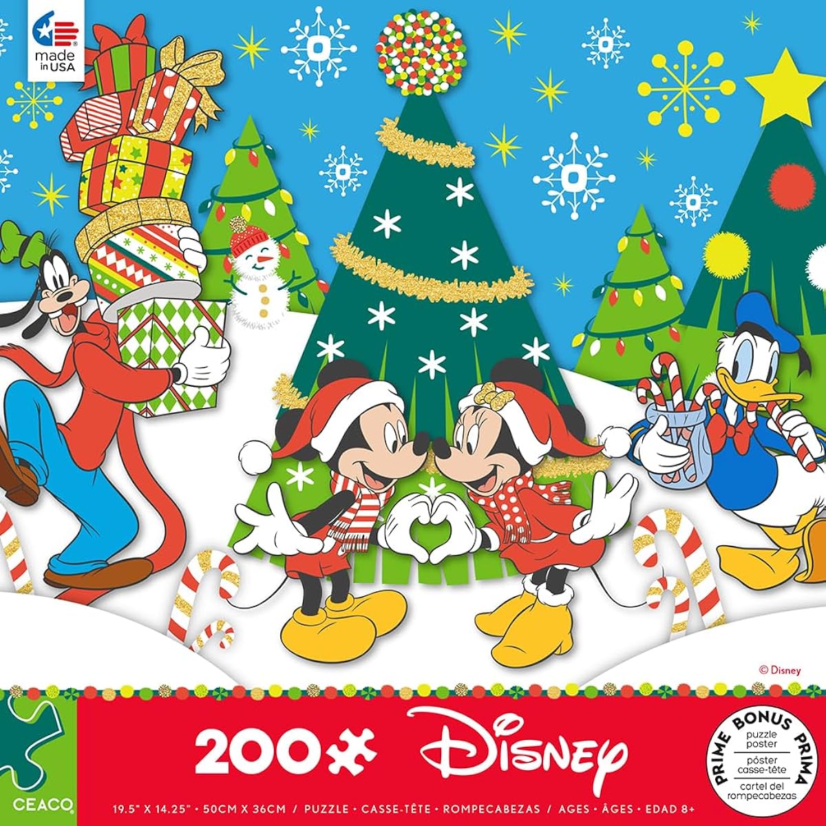 Ceaco - Disney Holidays - Mickey & Minnie Holiday Love - 200 Piece Jigsaw Puzzle