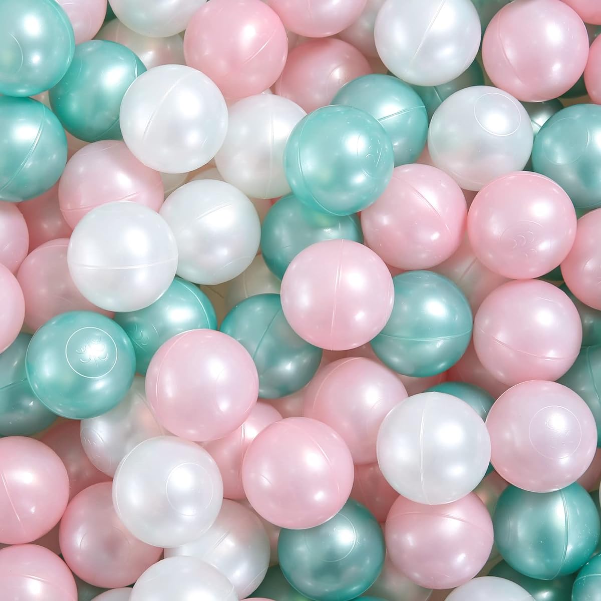 STARBOLO Ball Pit Balls - 100pcs - Crush-proof Plastic Kids Toy Balls Macaron Ocean Balls Birthday Party Games for Pool (Pearl Pink/Pearl Green/Pearl White)