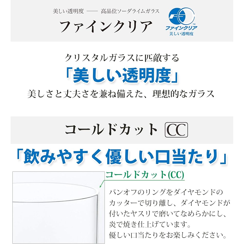 Toyo Sasaki Glass Whiskey Glass, Rocks Glass, Thin Ice, Light, 420ml, 6 Pieces, Unbreakable Cup, Dishwasher Safe B-21114CS