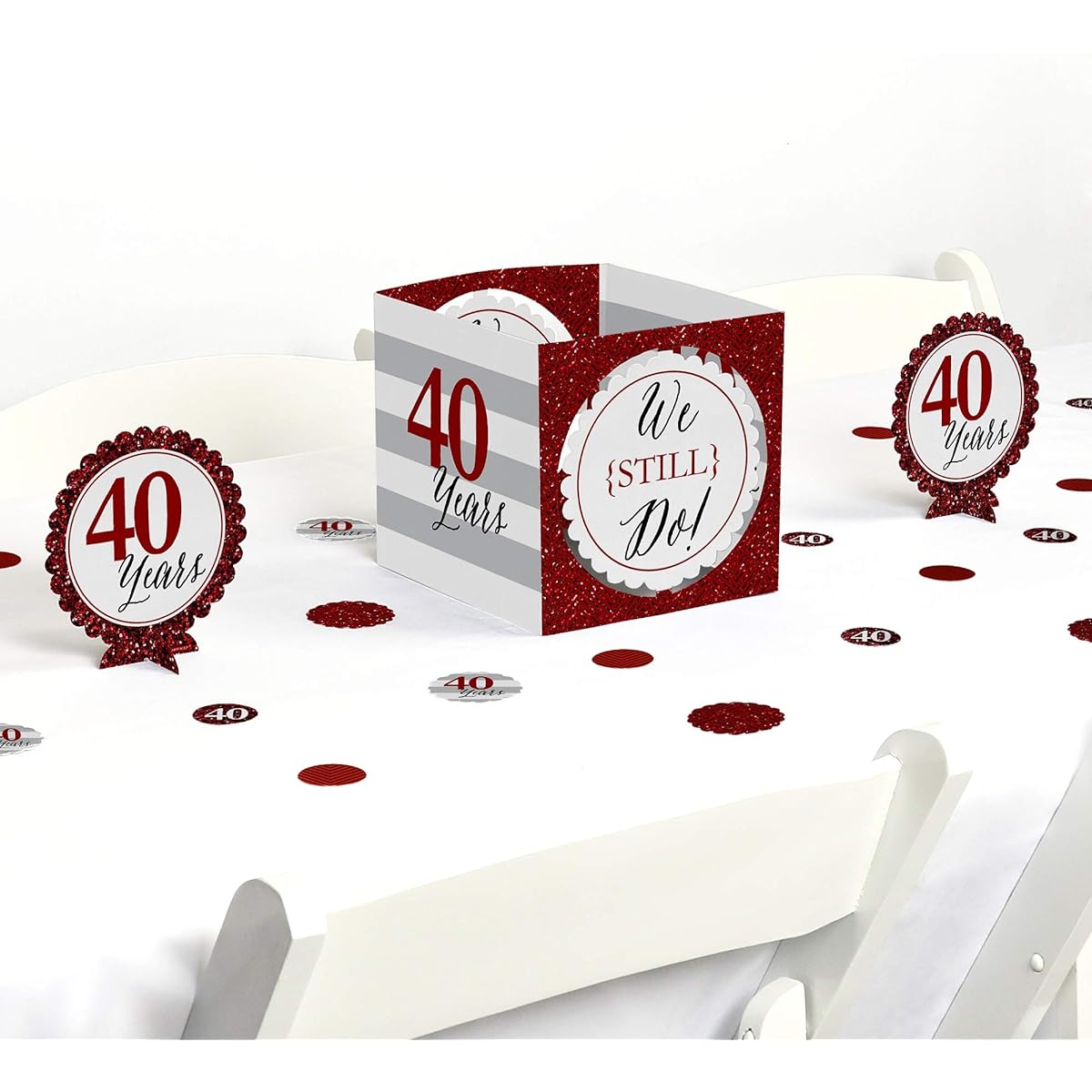 We Still Do - 40th Wedding Anniversary - Party Centrepiece & Table Decoration Kit