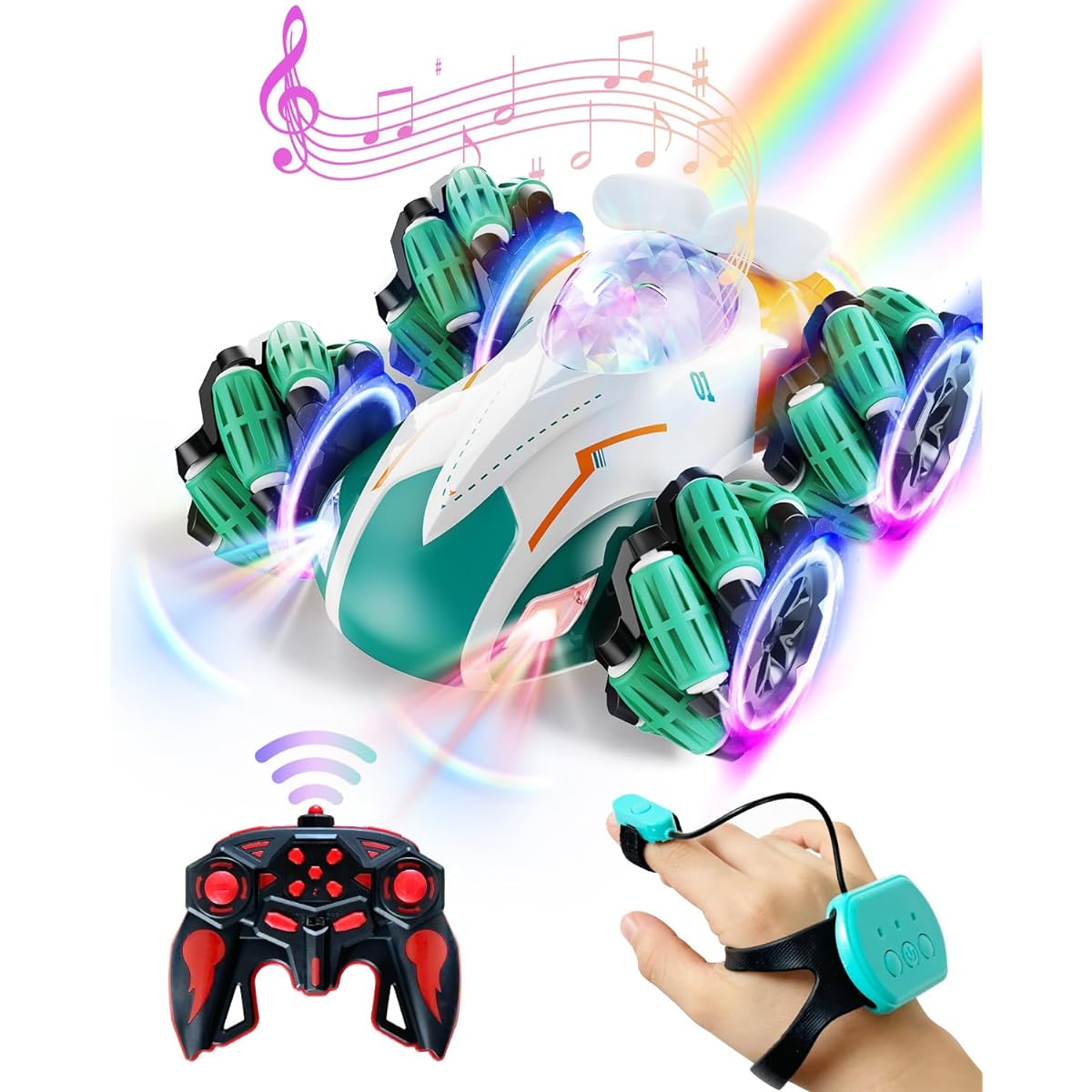 Tusivo RC Car Gesture Sensing Stunt Car 2.4Ghz Hand Control Remote Control Twist Car 360° Rotation 4WD Remote Control Car, Great Gift for 6-12 Year Old Boys
