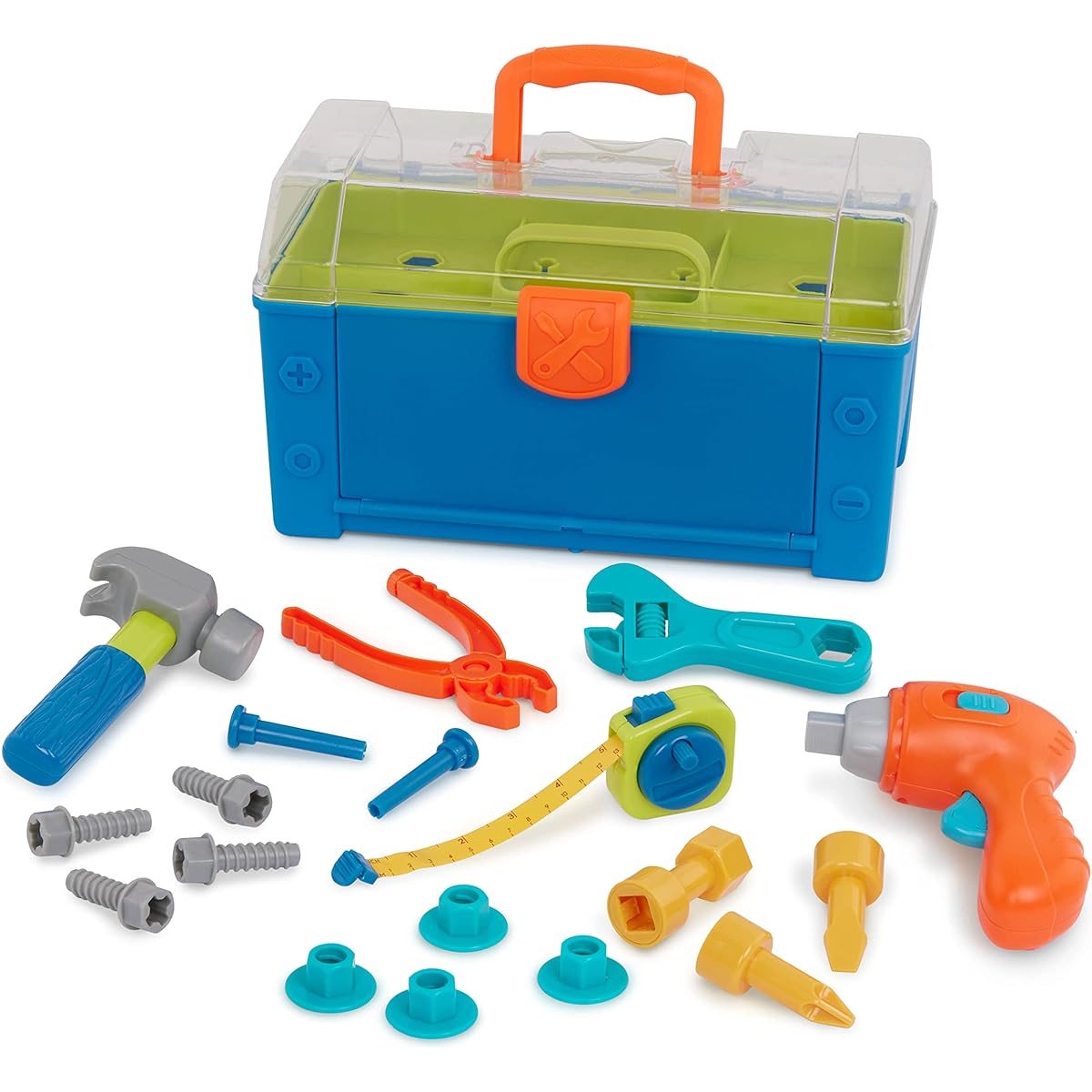 Battat - Battat Busy Builder Toolbox - Heavy Duty Tool Set for Kids - Pretend Play Building Tool Kit for Ages 3+ (20 Pieces)