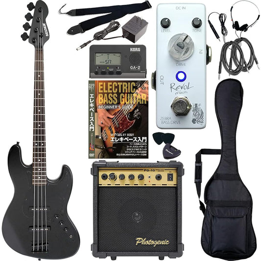 SELDER Electric bass jazz bass type JBC-04/BB Sakura Musical Instruments original Revol effects effector introductory set [Overdrive ZEBRA BASS DRIVE/EBOD-01]