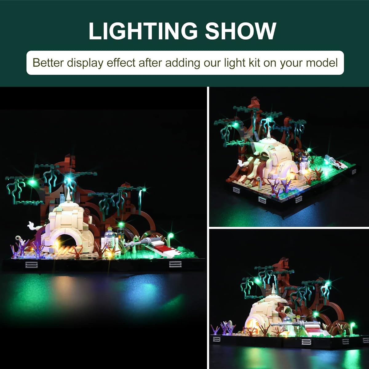 Coolac Light Kit for Lego Dagobah Jedi Training Diorama LED Lighting Dagobah Jedi Training Compatible with Lego 75330 (No Building Blocks, Light Kit Only)