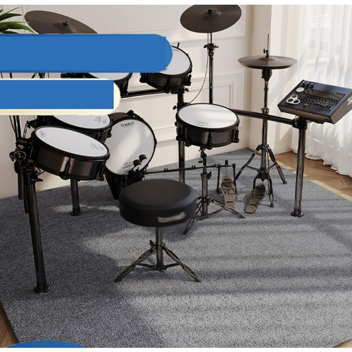 Piano Soundproof Carpet, TPE, Plain, Piano Mat, Rug, Free Cut, 6mm Thick, Living Room Mat, Furniture Protection Pad, Foot Mat, Large, Scratch Prevention, Non-Slip, Noise Control, Anti-Vibration, 200*200cm, Percussion, Gift, Chair, Interior