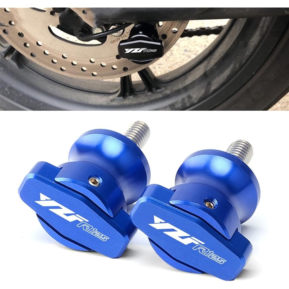Uminino Motorcycle CNC Aluminum Accessories 6mm Stand Screw Swingarm Slider Spool For Yamaha YZFR125 YZF-R125 2021 All Years Swingarm Slider Spool (Size : Green)