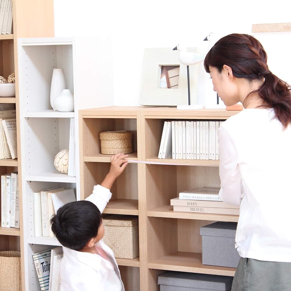 Shirai Sangyo Free rack shelf bookshelf that can be combined freely, easy to match with any room with a wide variety of sizes Shelf board load capacity 10 kg White Wood grain Width 59 Height 60 Depth 29 cm TNL-6059WH Tanario