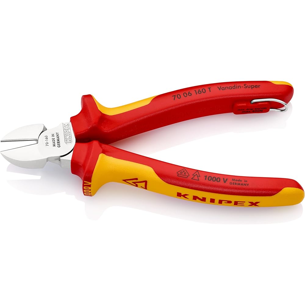 KNIPEX Nipper KNIPEX 7006-160TBK Insulated Diagonal Nipper Fall Prevention (BK) 7006-160TBK